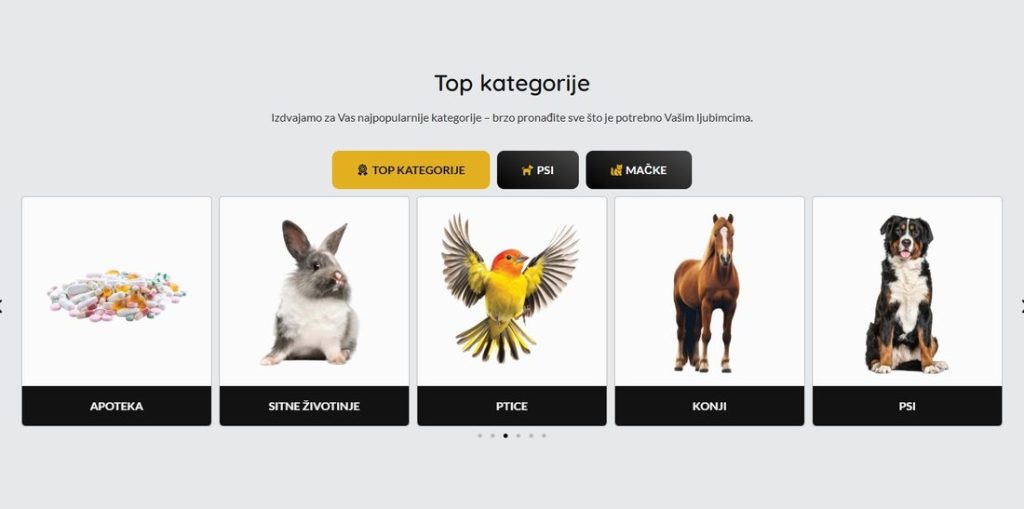 Pet Shop Candy - Top kategorije: Kupovina po ljubimcu (sajt koji je izradio Fides Design)