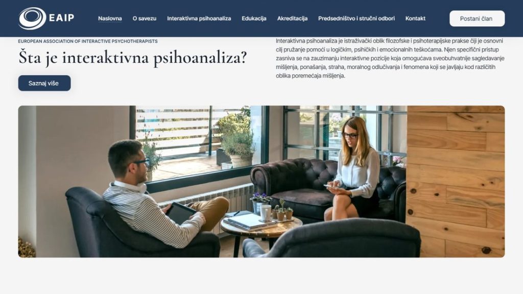 EAIP Europe - O psihoanalizi: Šta je interaktivna psihoanaliza (sajt koji je izradio Fides Design)
