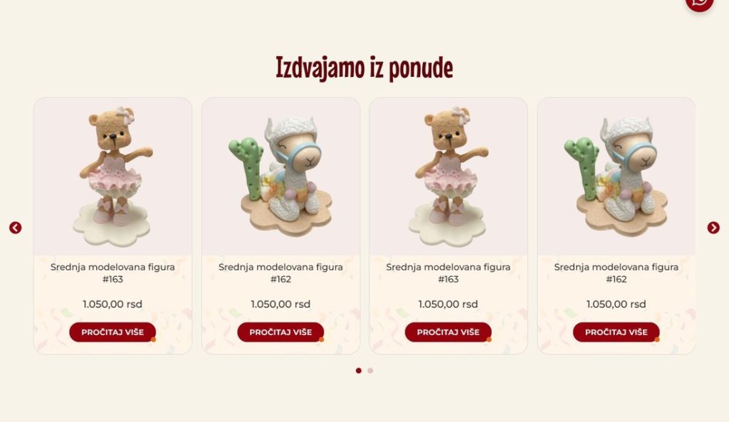 Pedjolini - Izdvajamo iz ponude: Proizvodi iz prodavnice (sajt koji je izradio Fides Design)